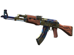 AK-47 | Case Hardened rifle with multicolored tempered steel finish and metallic sheen