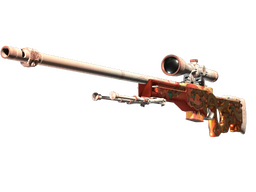 Close-up of the Souvenir AWP Desert Hydra showing its multicolored serpent illustration and desert tones
