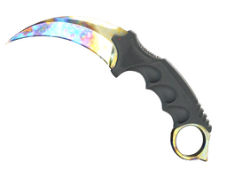 Counter-Strike Karambit Case Hardened knife with Pattern 387, known for its full blue gem blade