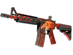 CS:GO M4A4 | Howl skin featuring the red and black wolf design